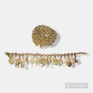 Kirks Folly vintage charm bracelet/ necklace